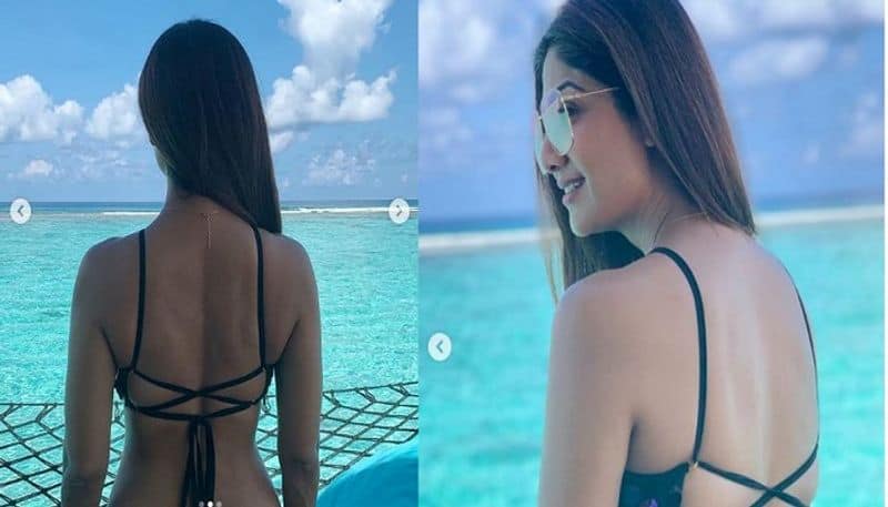 Shilpa Shetty flaunts her sexy bikini bod as she celebrates her 9th wedding anniversary Maldives