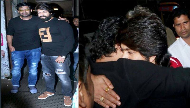 Bahubali prabhas meets rocking star Yash in KGF promotion