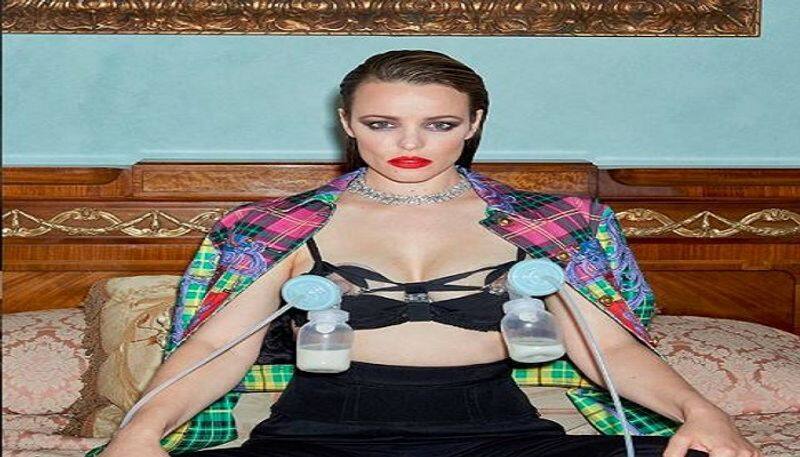 Hollywood Celebrity Rachel McAdams Wore Versace and a Breast Pump for Photo Shoot