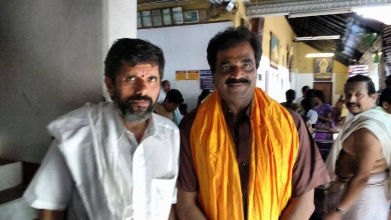 Rockline Venkatesh offers pooja for Mandya LS Candidate Sumalatha in Hornadu