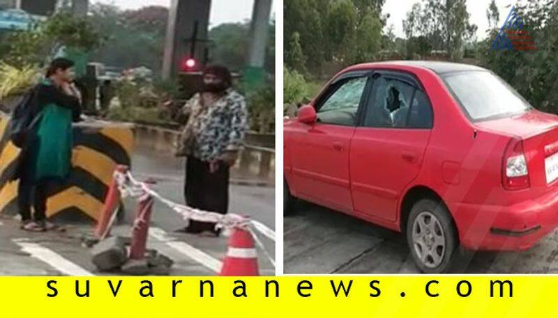 Huccha Venkat troubles pedestrians in Bengaluru Marasandra tollgate