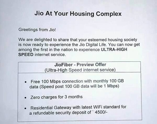 jio Bradband Offer