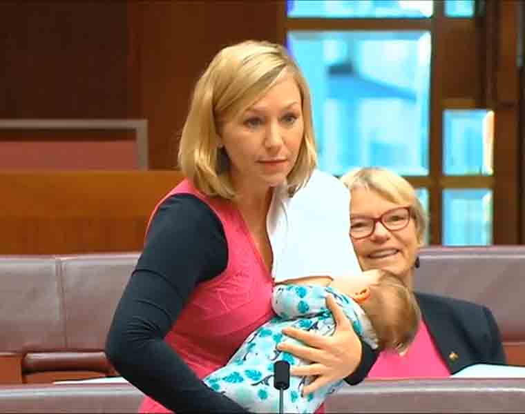 Australian MP breastfeeds baby