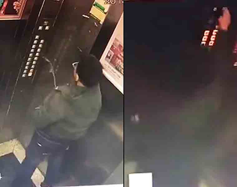 Young boy pees on the elevator buttons, gets trapped