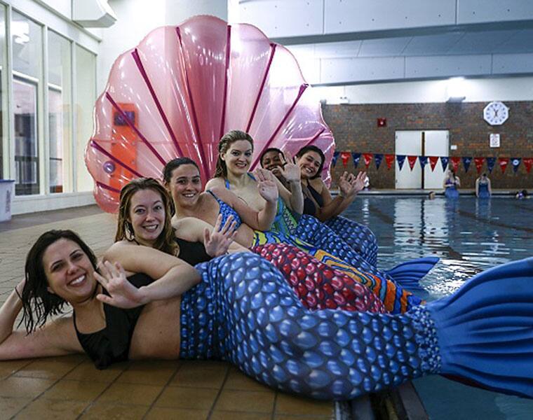 Inside the mermaid training school in Chicago