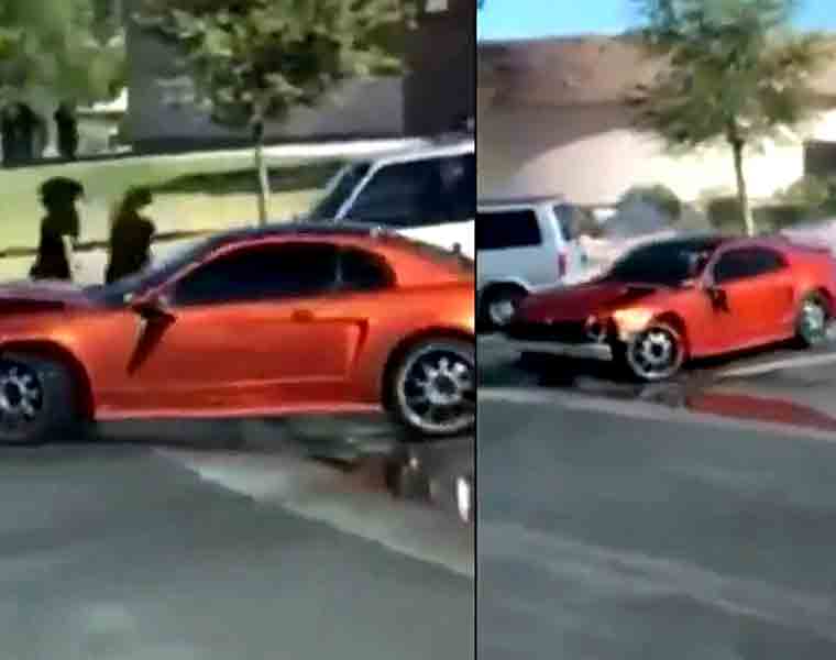 Reckless driver tries to run over woman and her kids