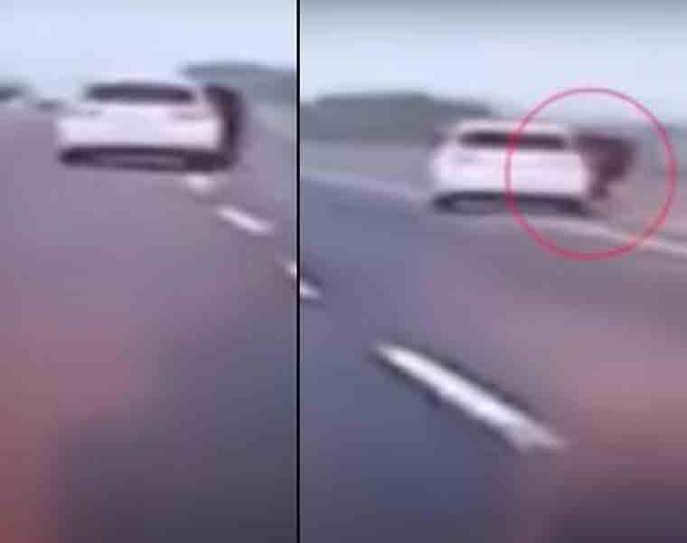 Taiwan: Woman bounces out of car at 60mph after an argument with boyfriend