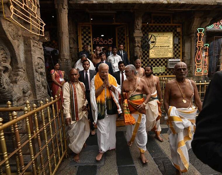 Prime Minister Narendra Modi visits Tirupati on November 27 and offer prayers To Balaji akb