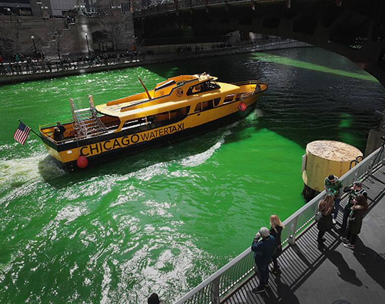 Keeping up with tradition Chicago River dyed green on St Patricks Day