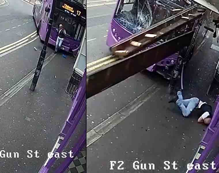 Man gets run over by bus, what happens next will freak you out