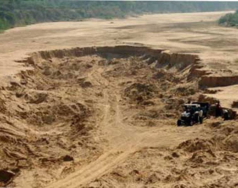 Illegal Sand Mining at Ron in Gadag District