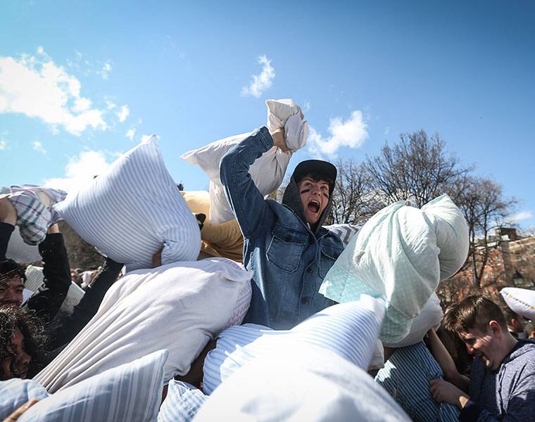 World celebrates International Pillow Fight Day