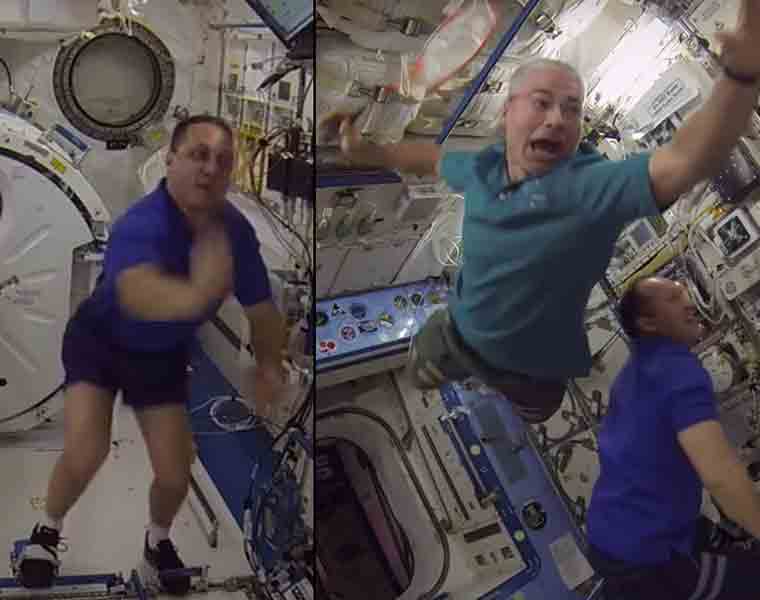 Video: Astronauts hold badminton tournament, in zero-gravity space