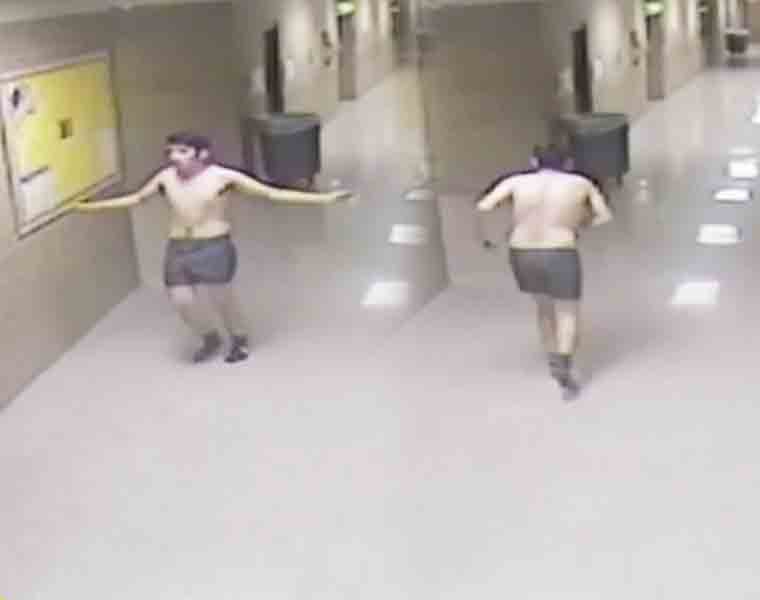 Man arrested after found running through school in nothing but his underwear