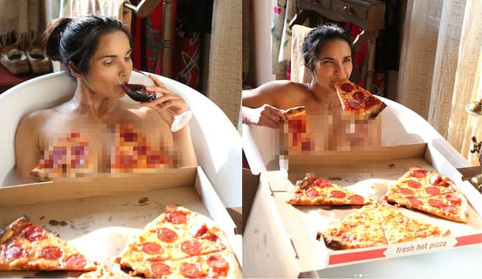 Sizzling model Padma Lakshmi teaches how to have a pizza in style