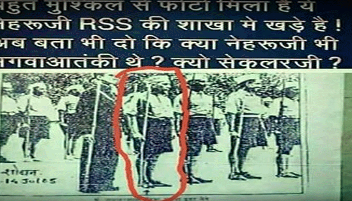 Viral photograph claims Nehru attended RSS shakha meeting