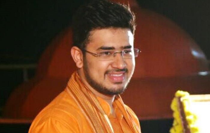 Kannada activists protest outside Bengaluru Town Hall seeking apology from Tejasvi Surya