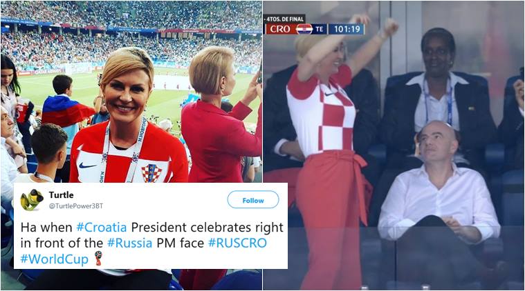 FIFA World Cup 2018 Croatian President celebrates in front of Russian PM; video goes viral