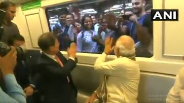 Pm arrives Noida in metro with South Korean president