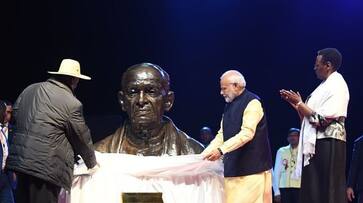 PM Modi, Ugandan President Museveni unveil bust of Sardar Patel at diaspora event in Kampala