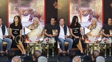 Katrina Kaif uncomfortable sitting next to Salman Khan's father [Video]