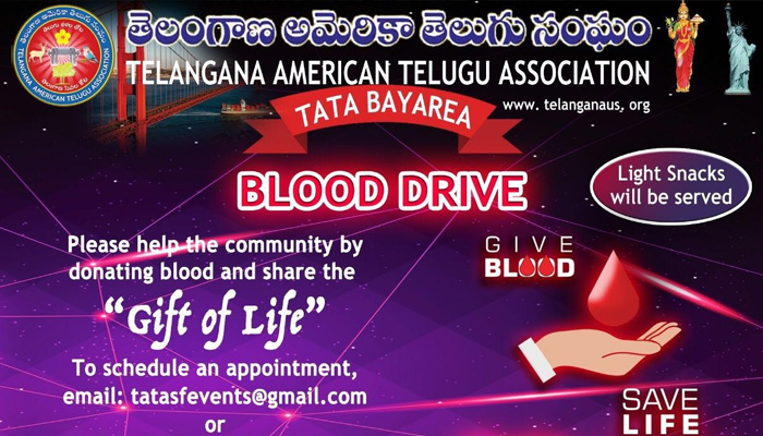 Telangana America telugu Association called blood drive