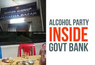 Karnataka government officials party in bank; Drink alcohol, eat non-veg