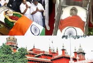 DMK won case Karunanidhi burial Marina Beach Madras High Court