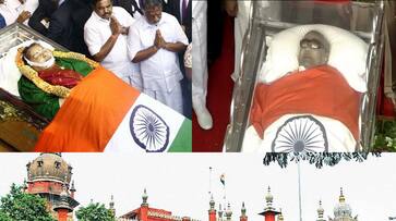 DMK won case Karunanidhi burial Marina Beach Madras High Court