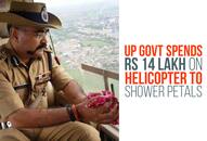 UP police BJP Rs 14 lakh chopper  rose petals