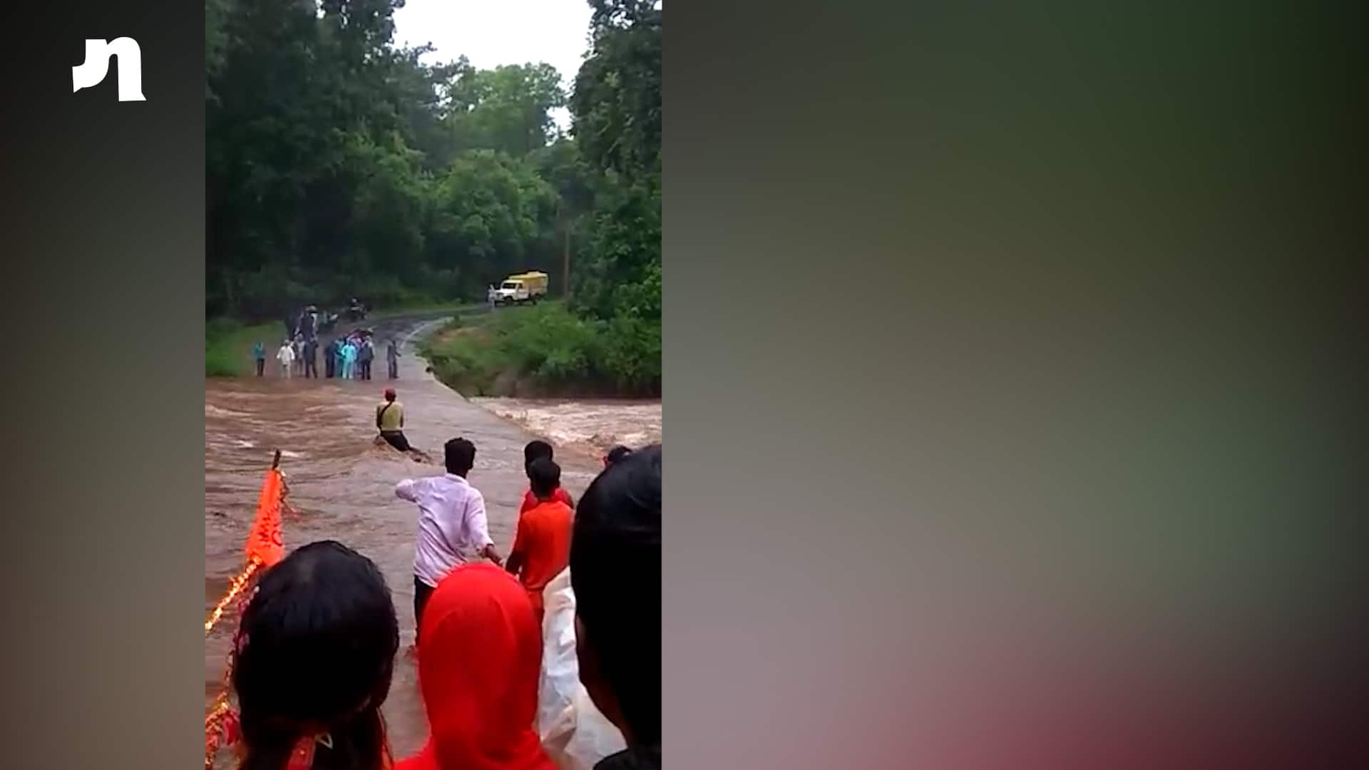 Man washes away in over flowing river water in Chhattisgarh