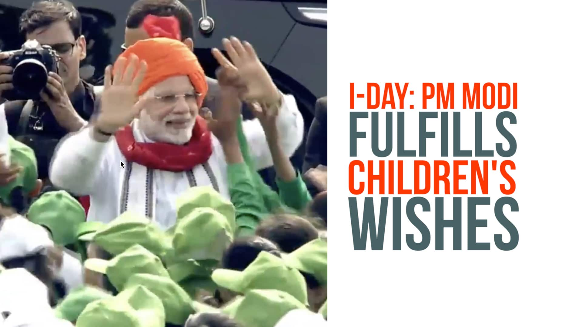 Independence Day: PM Modi shakes hands with children at Red Fort