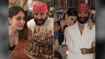 Saif Ali Khan birthday Kareena Kapoor pampers hubby with kiss