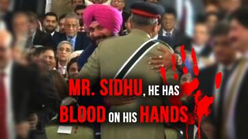 Qamar Javed Bajwa Navjot Singh Sidhu hug Islamic Republic Pakistan