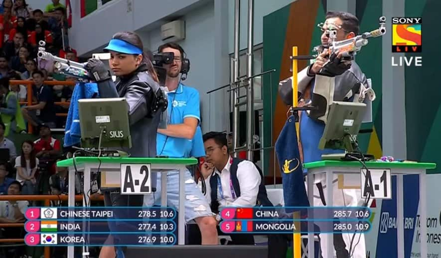 Asian Games Apurvi Chandela Ravi Kumar in 10m Air Rifle Mixed Team event