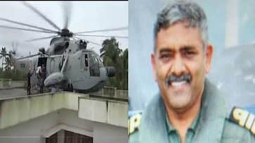 To save the people stranded in Kerala floods, the captain of the Air Force dropped on roof