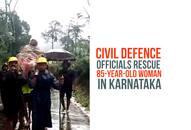 Kodagu floods Civil defence officials rescue 85-year-old woman video