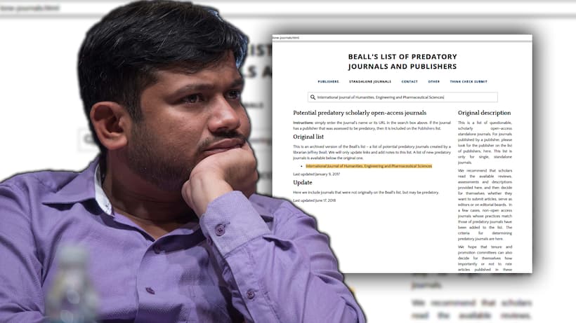 जेएनयू के कन्हैया कुमार ने पीएचडी थीसिस जमा करने से पहले प्रायोजित पत्रिका में छपवाया लेख