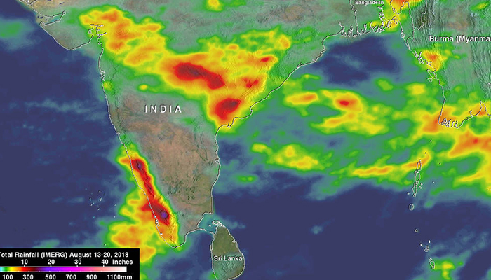 NASA released  Video Of Heavy Rain That causes flood in  Kerala