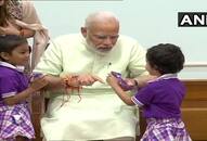 Rakshabandhan festival Children tie Rakhi to President Ram Nath Kovind and pm narendra modi