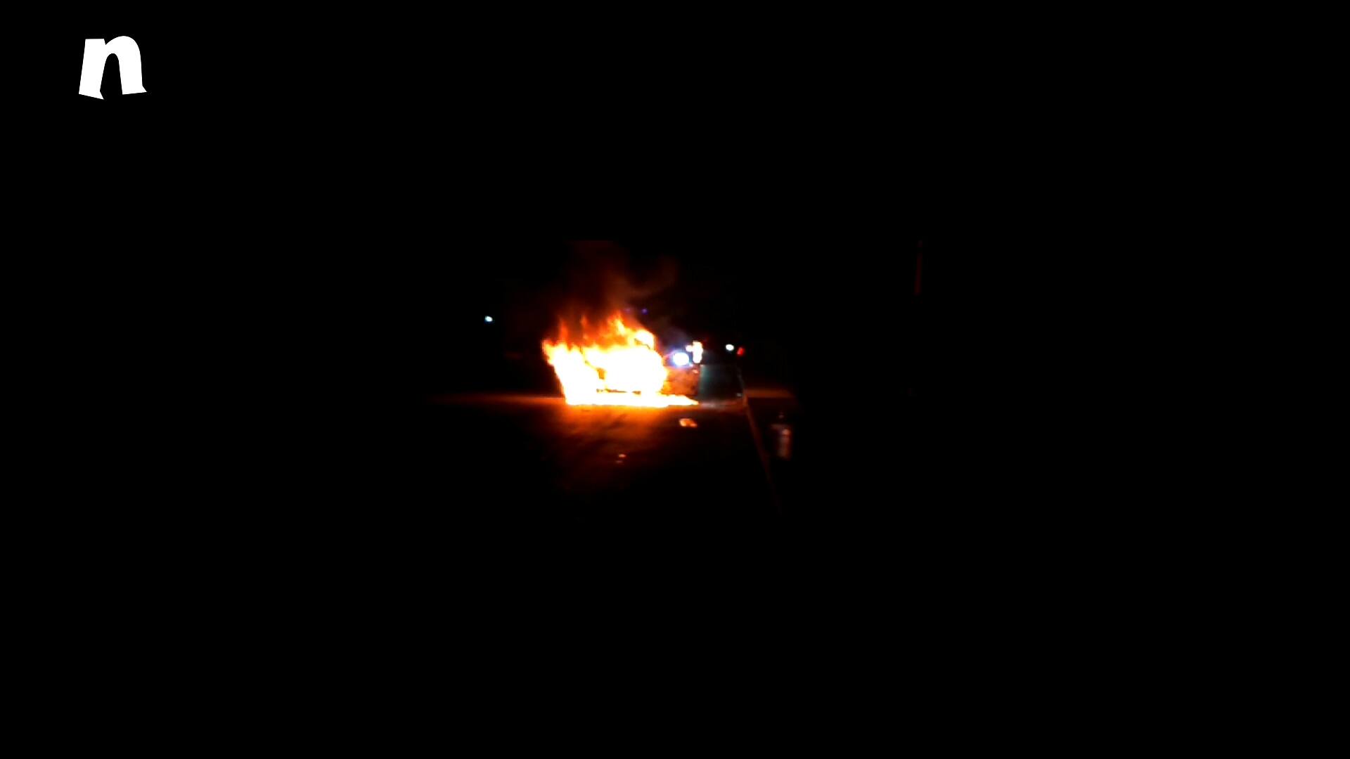 Burning car on GT road national highway-1 sonipat