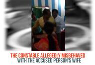 Telangana Drunk cop misbehaves lady  Khammam police station Video