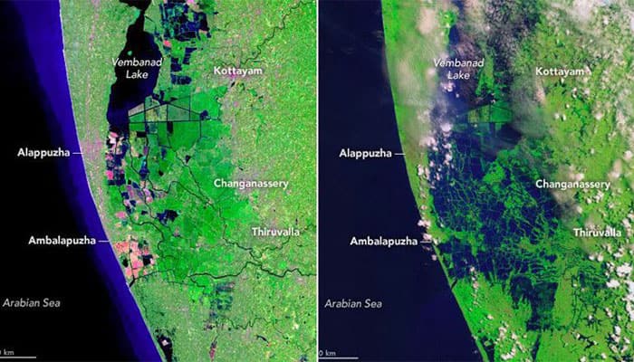 kerala flood satellite images