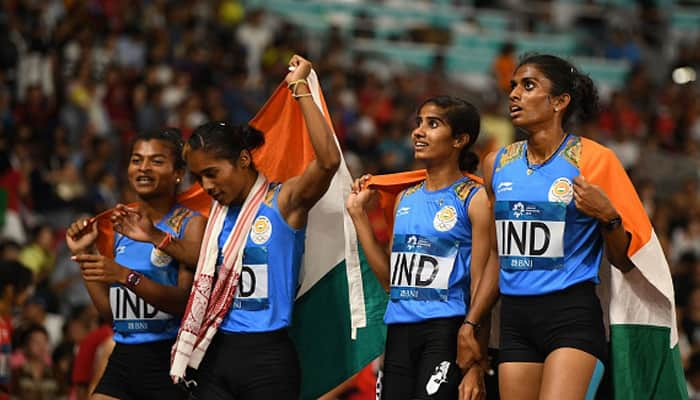 Asian Games 2018 women's relay team bag gold, Men's Team Wins Silver