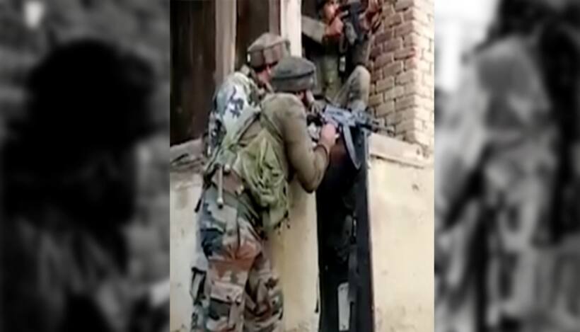कश्मीर के हाजिन से सामने आया मुठभेड़ का लाइव वीडियो