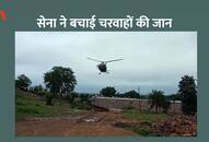 help of army helicopter, people stranded on the hill safely