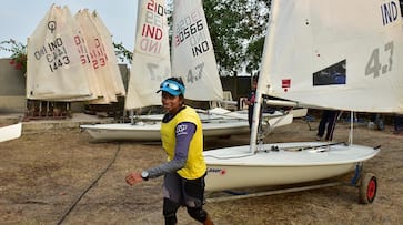 Asian Games sailing bronze medal Harshita Tomar education open laser 4.7