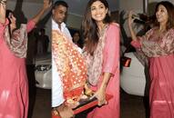 Shilpa Shetty dances while bringing Lord Ganpati home