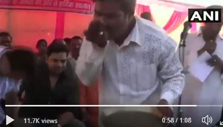 BJP worker washes MPs feet drinks the water