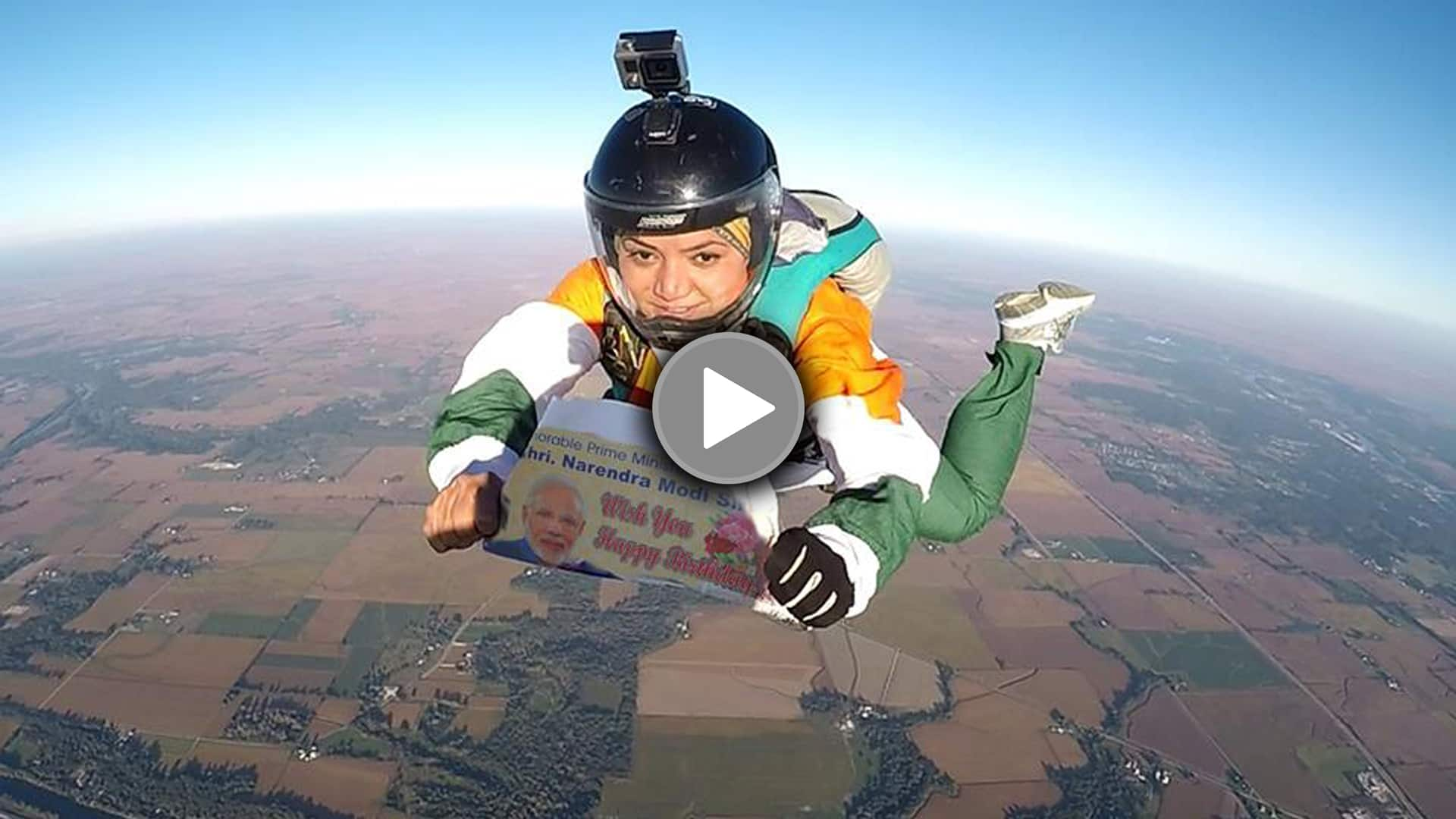 Skydiver's Birthday Wish To PM Modi From 13,000 Feet Above